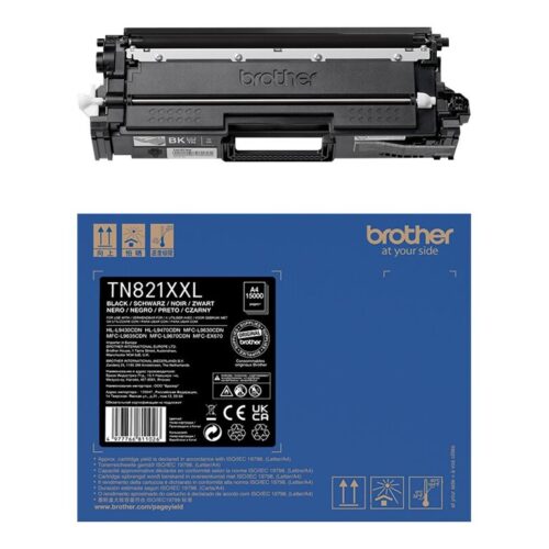 BROTHER TN-821XXLBK Ultra High Yield Black Toner Cartridge for EC Prints 15000 pages