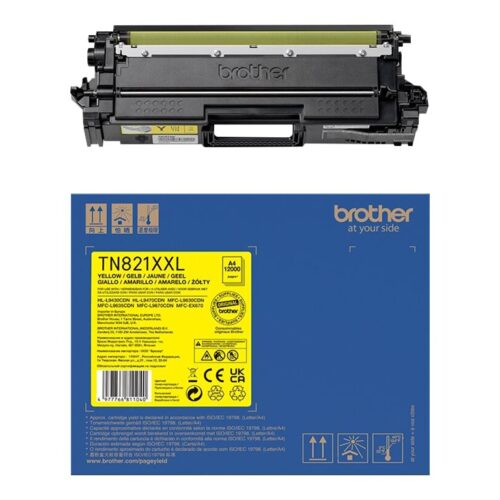 BROTHER TN-821XXLY Ultra High Yield Yellow Toner Cartridge for EC Prints 12000 pages