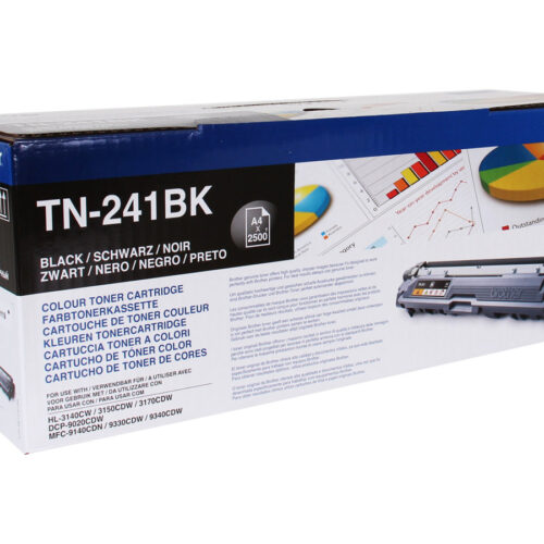 BROTHER TN241BK HL-3140CW/3150CDW/3170CDW cartouche de toner noir capacité standard 2.500 pages pack de 1