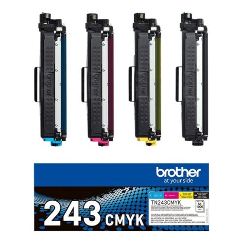 BROTHER TN243CMYK Pack Toner standard Cyan Magenta Jaune Noir 4x 1000 pages pour Hl-L32xx DCP-L35xx MFC-L37xx