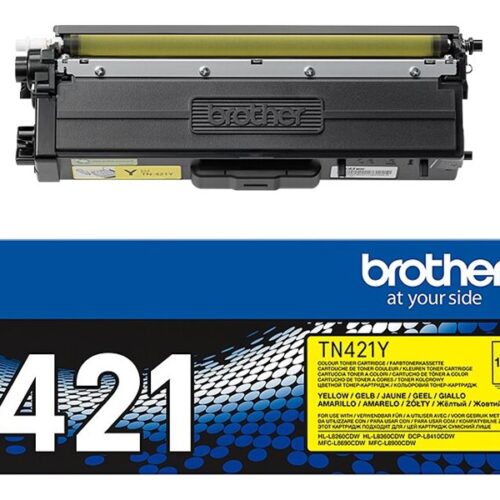 BROTHER TN421Y Toner Cartouche Jaune 1.800 pages pour Brother HL-L8260CDW, L8360CDW