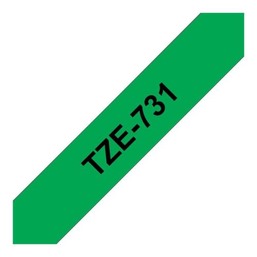 BROTHER TZ731 tape cassette 12mm 8m green black for P-touch 200 300 500 Series