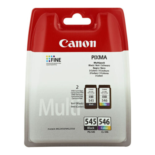 CANON 1LB PG-545 / CL-546 ink cartridge black and colour standard capacity bk: 180p cl: 180p 2-pack blister without alarm