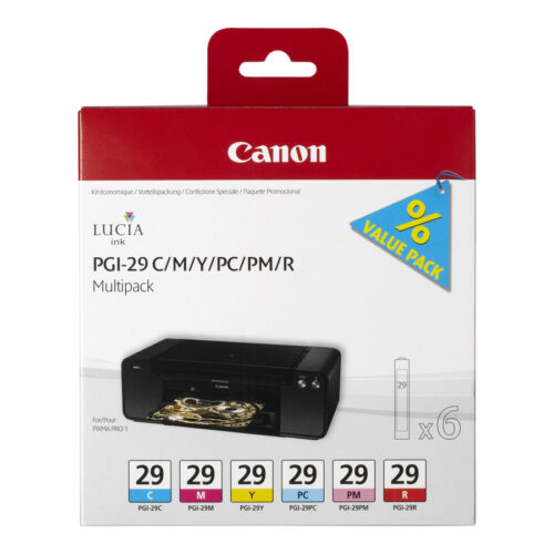 CANON 1LB PGI-29 CMY/PC/PM/R ink cartridge colour standard capacity multipack