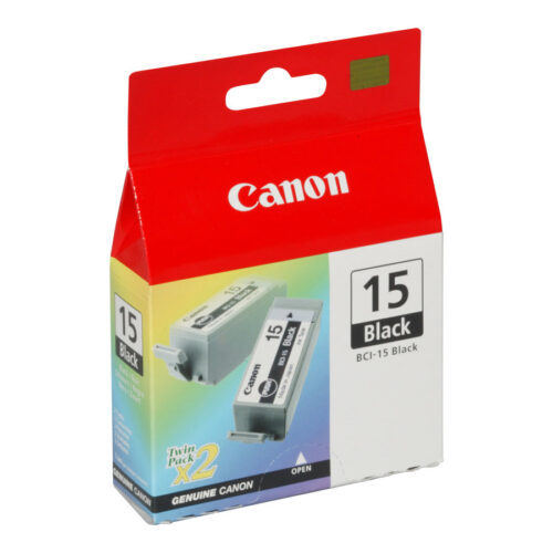 CANON BCI-15BK cartouche d encre noir capacité standard 2 x 5.3 ml 2 x 121 pages pack de 2