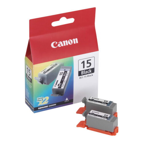 CANON BCI-15BK cartouche d encre noir capacité standard 2 x 5.3 ml 2 x 121 pages pack de 2