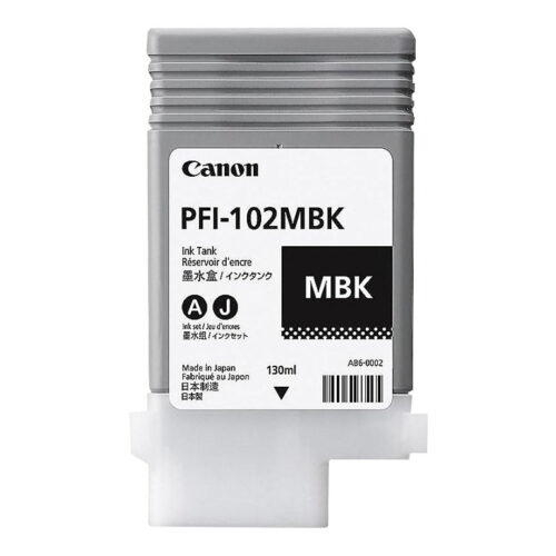 CANON PFI-102MBK cartouche dencre teintée noir mat capacité standard 130ml pack de 1