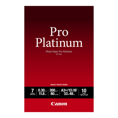 CANON PT-101 pro platinum photo  papier 300g/m2 A3+ 10 feuilles pack de 1