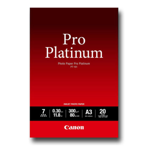 CANON PT-101 pro platinum photo  papier 300g/m2 A3 20 feuilles pack de 1