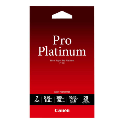 CANON PT-101 pro platinum photo  papier inkjet 300g/m2 4×6 inch 20 feuilles pack de 1