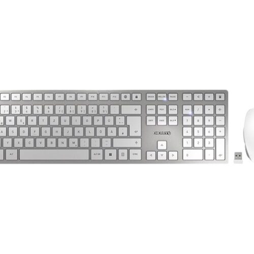 CHERRY DW 9100 SLIM Rechargeable wireless desktop Silver (DE)
