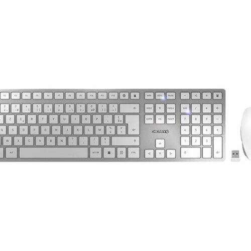 CHERRY DW 9100 SLIM Wireless Desktop USB Bluetooth white/silver rechargeable (FR)