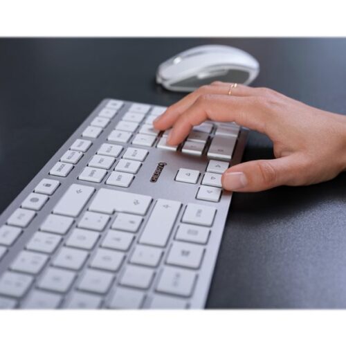 CHERRY DW 9100 SLIM Wireless Desktop USB Bluetooth white/silver rechargeable (FR)