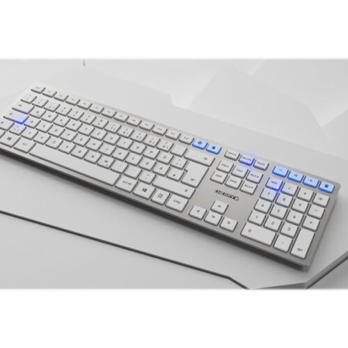 CHERRY DW 9100 SLIM Wireless Desktop USB Bluetooth white/silver rechargeable (FR)