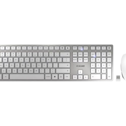 CHERRY DW 9100 Slim Wireless Keyboard and Mouse Silver/White (EU)