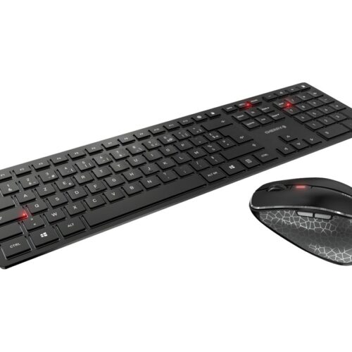 CHERRY DW 9500 SLIM Wireless Desktop USB Keyboard and Bluetooth Black Rechargeable Mouse (FR)