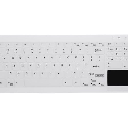 CHERRY Hygiene Compact Ultraflat Touchpad Keyboard with NumPad Fully Sealed Watertight USB White (FR)