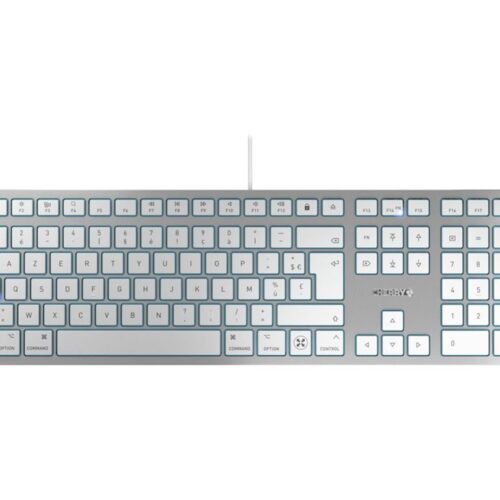 CHERRY KC 6000C SLIM FOR MAC Keyboard 105+6 keys USB white/silver (FR)