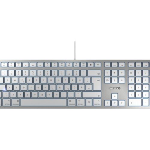 CHERRY KC6000 SLIM FOR MAC – Corded Keyboard – USB – SILVER (DE)