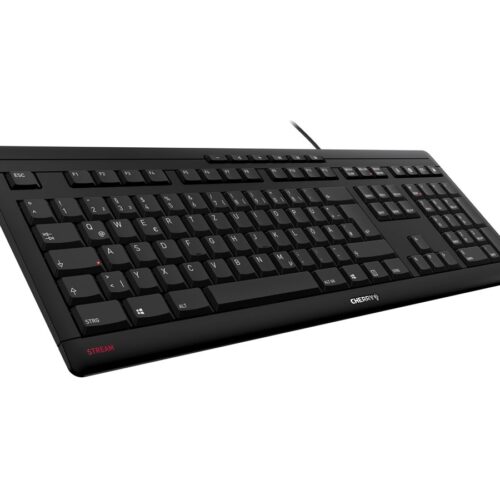 CHERRY STREAM KEYBOARD Clavier 105+10 touches USB noir (DE)