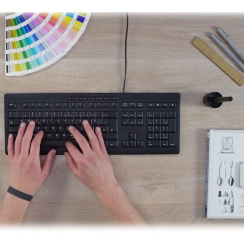 CHERRY STREAM KEYBOARD Clavier 105+10 touches USB noir (DE)