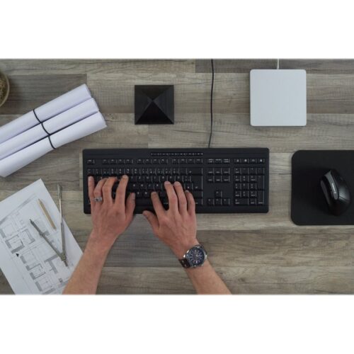 CHERRY Stream Keyborad Clavier 105+10 Touches USB Noir Layout Suisse