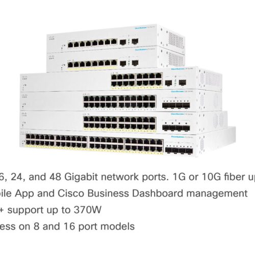 CISCO Business Switching CBS220 Smart 48-port Gigabit PoE 382W 4x10G SFP+ uplink