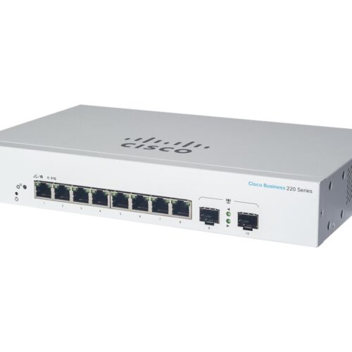 CISCO Business Switching CBS220 Smart 8-port Gigabit Full PoE 130W 2x1G SFP uplink external power supply
