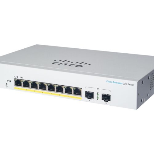 CISCO Business Switching CBS220 Smart 8-port Gigabit PoE 65W 2x1G SFP uplink external power supply