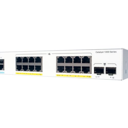 CISCO Catalyst 1000 16-Port Gigabit PoE+ PoE Budget 120W 2 x 1G SFP Uplinks LAN Base with external power supply