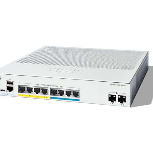 CISCO Catalyst 1300 8-Port Switch / 4-Port 2.5GE + 4-Port 1GE PoE+ with 120W power budget 2 x 10G SFP+ Uplinks