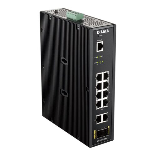 D-LINK 12 Port L2 Industrial Smart Managed Switch with 10 x 1GBaseTX ports and 2 x SFP ports