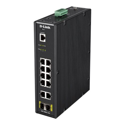 D-LINK 12 Port L2 Industrial Smart Managed Switch with 10 x 1GBaseTX ports and 2 x SFP ports