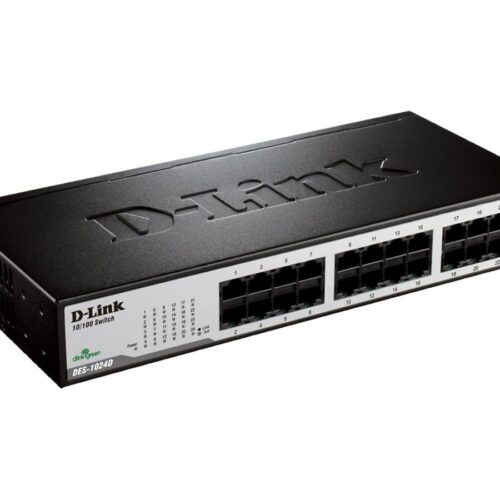 D-LINK 24Port Fast Ethernet Switch RJ45 10/100Mbps Rackable Non Administrable