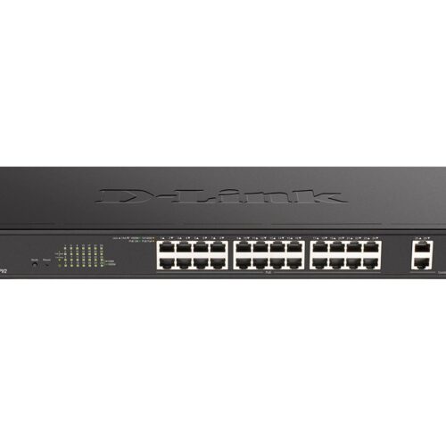 D-LINK 26-Port Layer2 PoE+ Gigabit Smart Managed Switch 24x 10/100/1000Mbps TP RJ-45 PoE Port 802.3at Power-over-Ethernet