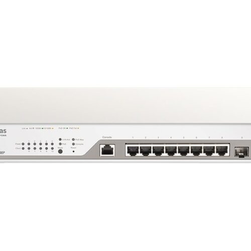 D-LINK Nuclias Cloud Switch Smart+ L2 with 1year Free License 8 Gigabit PoE/PoE+ & 2 SFP ports PoE budget 130