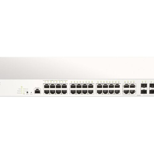 D-LINK Nuclias Switch 28xGE-ports PoE+ Smart Managed incl 4x1G Combo 370Ww/1Yr Lic