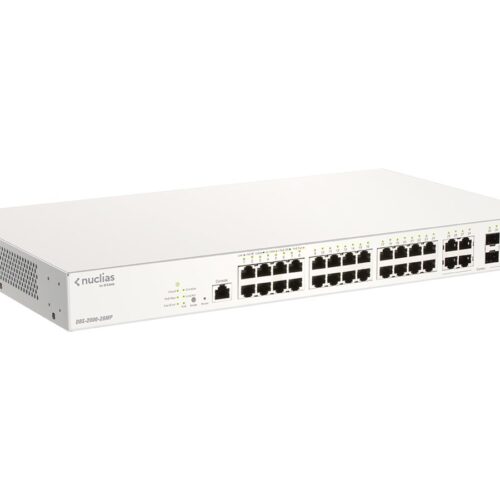 D-LINK Nuclias Switch 28xGE-ports PoE+ Smart Managed incl 4x1G Combo 370Ww/1Yr Lic