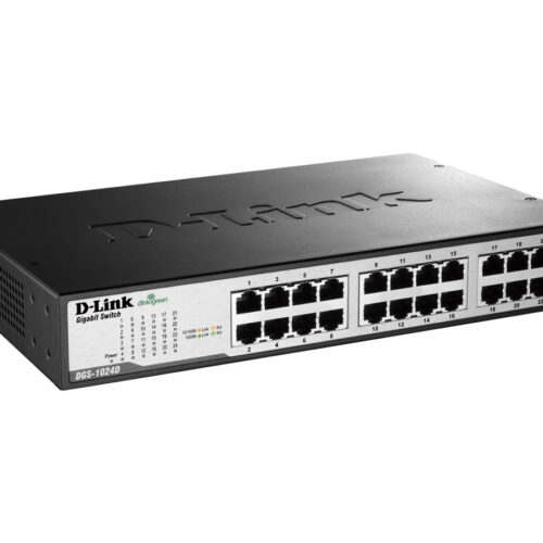 D-LINK SWITCH 24 PORTS 10/100/1000 MBPS RACKABLE – NON MANAGEABLE