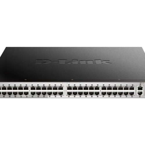 D-LINK Switch L3 Light 48 Gigabit PoE/PoE+ Ports & 2 10GBASE-T Ports & 4 10GbE SFP+ Ports 370W PoE Budget 740W with DPS-700