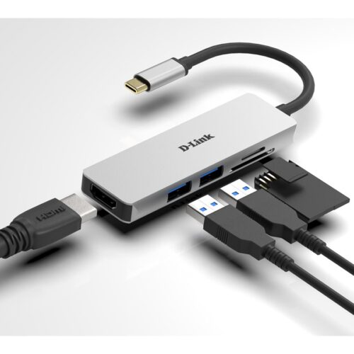 D-LINK USB-C 5-in-1 HDMI SD /microSD card reader