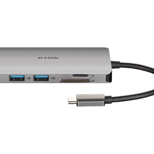 D-LINK USB-C 8-en-1 HDMI SD /microSD card reader and charging