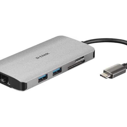 D-LINK USB-C 8-en-1 HDMI SD /microSD card reader and charging
