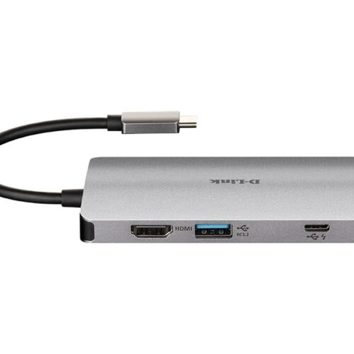 D-LINK USB-C 8-en-1 HDMI SD /microSD card reader and charging