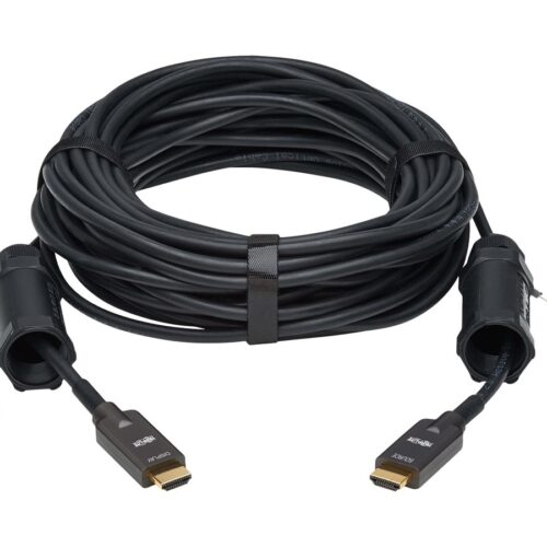 EATON High-Speed Armored HDMI Fiber Active Optical Cable AOC with Hooded Connectors 4K 60Hz HDR IP68 M/M Black 30m