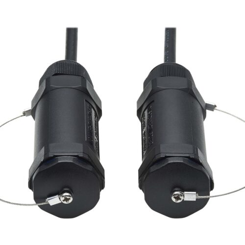 EATON High-Speed Armored HDMI Fiber Active Optical Cable AOC with Hooded Connectors and Reel 4K 60Hz HDR IP68 M/M Black 100m