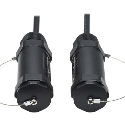 EATON High-Speed Armored HDMI Fiber Active Optical Cable AOC with Hooded Connectors and Reel 4K 60Hz HDR IP68 M/M Black 70m