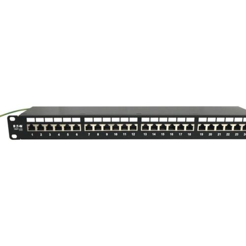 EATON Patch Panel 1U 24 Port CAT6A Shielded 10Gbps 110 Punch Down RJ45