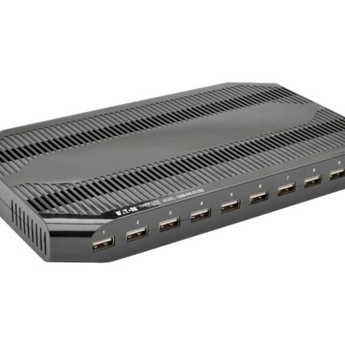 EATON TRIPPLITE 10Port USB Charging Station with Adjustable Storage 12V 8A 96W USB Charger Output Schuko Power Cord