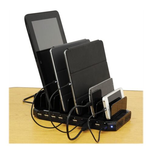 EATON TRIPPLITE 10Port USB Charging Station with Adjustable Storage 12V 8A 96W USB Charger Output Schuko Power Cord